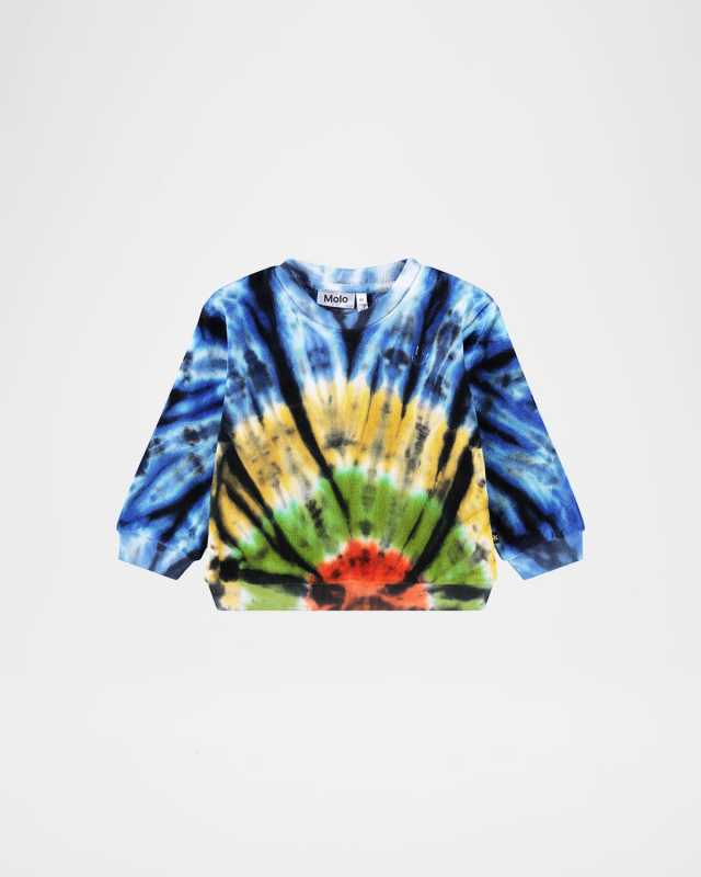 Boy's Dear Organic Cotton Tie-Dye Sweatshirt, SIze 3M-4